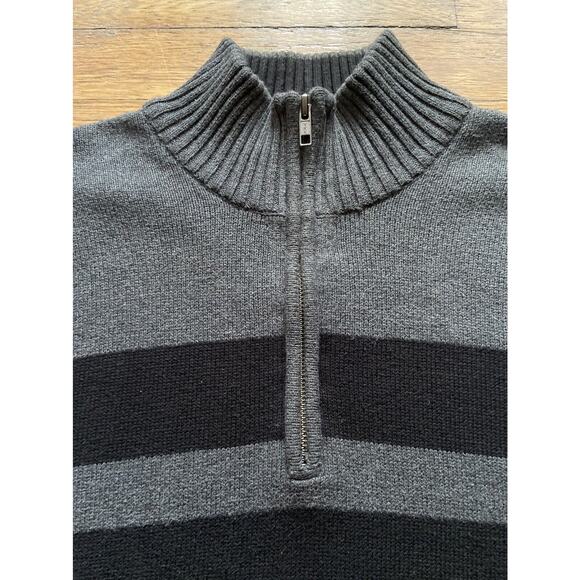 TOMMY HILFIGER Gray/Blue 1/4 Zip Cotton Pullover Sweater sz XL - Picture 3 of 10